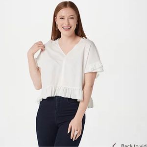 Bishop + Young Ruffled Sleeve Knit Tee NWT Size 2X